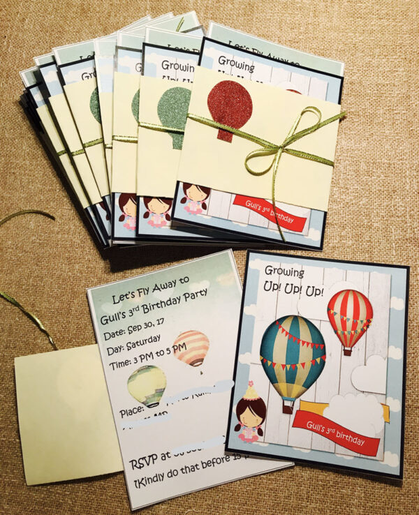 hot air balloon themed cards